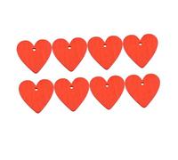Cabilock 30pcs Wooden Heart Shape Pendants with Pre-drilled Hole and Rope Red DIY Hanging Ornaments for Wedding Party Anniversary Romantic Home Decoration