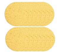 Cabilock 30Pcs Yellow Round Facial Sponges 65Mm Diameter 8Mm Thick Wood Pulp Face Cleansing Pads for Daily Makeup Removal and Skin Exfoliating Reusable Cotton Cleansing Puff for Sensitive