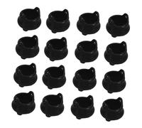 Cabilock 32pcs Mini Black Plastic Cauldrons Small Witch Pots for Halloween DIY Crafts Party Favors and Dollhouse Scene Accessories Versatile Spooky Micro Landscape Decoration Set