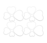 Cabilock 36pcs Heart-shaped Plastic Dream Catcher Rings DIY Craft Hoops for Macrame Wall Art Reusable Non-toxic White Hoops for Wedding Wreaths Nursery Home and Party Decorations