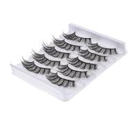 Cabilock 3d Natural Dense False Eyelashes, Synthetic Fiber Fake Lash Extensions, Long Volume False Lashes for Women’s Makeup and Salon Use, Pack of 1