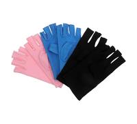Cabilock 3pairs UV Fingerless Nail Gloves for Gel Lamp Spa Uv-Protective Half-Finger Manicure Gloves for Nail Artists During UV Treatments