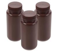 Cabilock 3pcs 500ml Plastic Medicine Bottles with Lid, Dark Color Sample Reagent Containers, Empty Chemical Reagent Bottles for Laboratory and Personal Care Storage