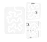 Cabilock 3pcs Acrylic Quilting Templates Set with Free Motion Swirl Curve Design for Industrial and Home Sewing Machines, Sewing Guide Quilting Stencil Rulers for DIY Patchwork