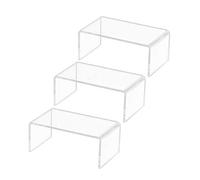 Cabilock 3pcs Acrylic Shoe Display Risers U-shaped Shelf Stand for Retail Toy Bag and Cosmetics Showcase for Organizing and Exhibiting Curios