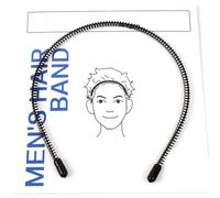 Cabilock 3pcs Anti-slip Headband Wave-shaped Hairband Spiral Shape Headband Comfortable Iron Wire Black for Man Woman Casual Clothes Sports