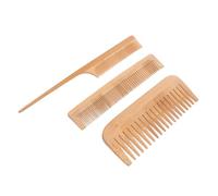 Cabilock 3Pcs Bamboo Hairdressing Comb for Home and Salon Anti-static Heat-resistant Massage Brushes with Fine and Wide Teeth for Men and Women Curly Wet Long Hair Styling and Detangling