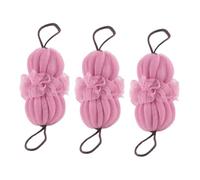 Cabilock 3pcs Bath Loofah Sponge Pink Bath Pouf Balls for Lovely Bathroom Accessories Practical Loofah Balls for Body Washing Scrubbers