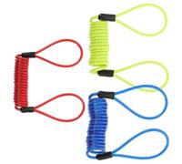 Cabilock 3pcs Bike Disc Lock Reminder Cables Set Steel Security Safety Cable Locks Multi-Color (red, Yellow, Blue) Suitable for Cycling Accessories