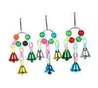Cabilock 3pcs Bite Toy Hanging Ring for Parrot Bird Toys Delicate Bells Pendant Made of Metal for Bird Cage Accessories and Parakeets Playtime