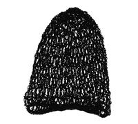 Cabilock 3Pcs Black Female Mesh Hats Crochet Hairnet for Women, Polyester Material with Convenient Use and Hair Protection, Simple Mesh Design for Daily Hair Styling