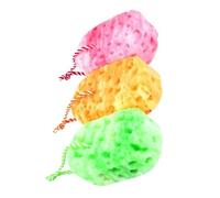 Cabilock 3pcs Body Cleaning Sponge Rich Foaming Exfoliating Shower Sponge in Camo Green Camo Red Yellow for Bathing Skin Care