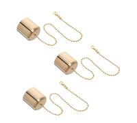 Cabilock 3pcs Brass Candle Snuffer with Chain Vintage Multi Use Flame Extinguisher for Oil Lamps Wine Bottles Traditional Candles Metal Snuffing Caps for Elegant Home Decor