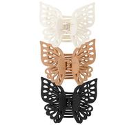 Cabilock 3pcs Butterfly Hair Clips Hair Claw Clips Plastic Large Not Easy to Deform Decorative for Women Birthday Wedding