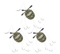 Cabilock 3pcs Carp Fishing Feeder Bait Cage Set with Hook Rig - High-strength Groundbait Feeder for Freshwater River and Lake Angling - Mini Bait Holder for Carp Fishing