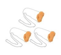 Cabilock 3pcs Chicken Wings Pendant Necklace Set with Lifelike Food Simulation and Comfortable Pvc Metal Material, Novelty Hip Hop Style Jewelry for Parties and Festival Events