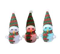 Cabilock 3pcs Christmas Snowman Night Lights Colorful Glow Decorative Lamps Festive Xmas Gifts Material Random Style Random Color