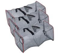 Cabilock 3Pcs Collapsible Crab Crawfish Minnow Trap Cast Nets for Fishing Lobster Shrimp Outdoor Use Portable Net for Catching Random Color
