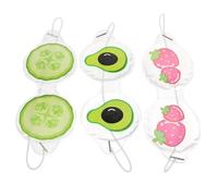 Cabilock 3pcs Cooling Eye Masks for Kids Gel Fruit Cooling Eye Pads with Cucumber Extract Reusable Summer Cold Compress and Light Blocking Random Style
