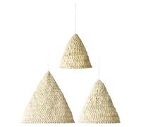 Cabilock 3pcs Crochet Woven Lampshade: White Boho Light Fixture for Bedroom - Modern Minimalist Weaving Rope Woven Light Cover Decoration
