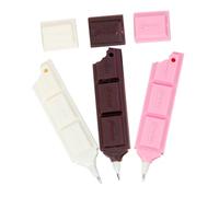 Cabilock 3pcs Cute Chocolate Shaped Ballpoint Pen Set, Food-inspired Gel Pens in White, Coffee Pink for School, Office and Party Supplies