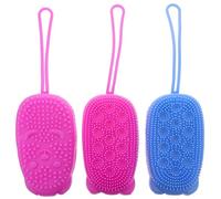 Cabilock 3pcs Dual-Sided Silicone Bath Brush for Shower and Body Exfoliating Massage Compact Lightweight Scrubber for Hand Feet and Skin Cleansing Promotes Circulation and Stress Relief