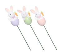 Cabilock 3pcs Easter Egg Branch Picks with Artificial Bunny Figurines Simulation Easter Bouquet for Spring Party Decorations DIY Flower Vase Ornament Space-saving Faux Branches for Festive