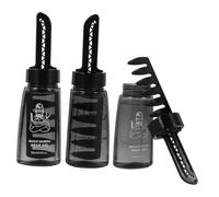 Cabilock 3pcs Empty Hair Styling Gel Bottles with Wide Tooth Comb Applicator for Men Hair Wax and Gel Plastic Refillable Containers for Home and Barbershop Use Portable
