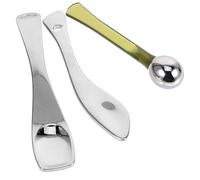 Cabilock 3Pcs Facial Cream Spoon Metal Cosmetic Spatulas for Eye Cream and Lotion Application Smooth Skincare Tools for Even Makeup and Moisturizer Spread