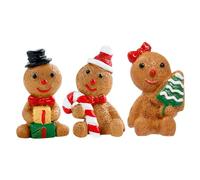 Cabilock 3pcs Gingerbread Figurines Gingerbread Men Ornaments Table Decor Small Figurine Ornaments Christmas Decorations People