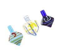 Cabilock 3pcs Glass Dreidel for Hanukkah Party Favor Traditional Judaica Decor Elegant Collectible for Holiday and Chanukah Ornament