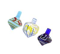 Cabilock 3pcs Glass Dreidel Handblown Judaica Ornaments for Hanukkah Family Game and Collectible Paperweights Holiday Decor and Jewish Tradition Teaching