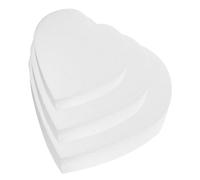 Cabilock 3Pcs Heart Shaped Cake Dummy Foam Models 7Cm Height, 6/8/10 Inch Reusable Fake Cake Props for Valentine’S Day DIY Baking, Wedding Display and Party Supplies