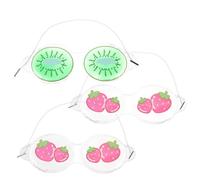 Cabilock 3pcs Kids Cooling Eye Masks Gel Ice Cold Compress Fruit Design Cucumber under Eye Pads Light-blocking Sleeping Masks for Children Random Style