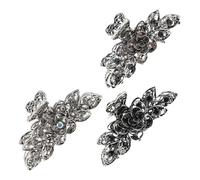 Cabilock 3pcs Large Metal Claw Hair Clips for Women Vintage Retro Style with Glitter Rhinestones Jumbo Alloy Clamps Oversized Non-slip Hold for Thick Long Hair Styling Accessories