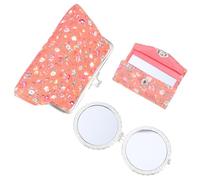 Cabilock 3pcs Makeup Bag Set with Lipstick Case and Mirror Compact Cosmetic Storage Pouch for Women Portable Coin Purse for Cards and Keys Lightweight Creative Design in Orange