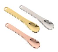 Cabilock 3pcs Metal Cream Spoon Spatula Makeup Applicators for Facial Skincare Lotion Use Reusable Mini Tiny Spatulas for Cosmetic