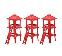 Cabilock 3pcs Military Observation Tower Model Ladder, Vintage Plastic Prop for Sand Table Decoration, Realistic Tower for Model Building