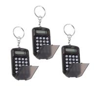 Cabilock 3Pcs Mini Transparent Flip Cover Calculator Keychain Charm Portable Electronic Button Calculator for Students Office Use Compact and Design