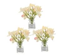 Cabilock 3pcs Mini Vase for Dollhouse Miniature Accessories Faux Plant Pots with Lifelike Artificial Flowers Micro Landscape Decor for Tiny Doll Houses Vintage to Contemporary Style