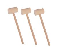 Cabilock 3pcs Mini Wooden Mallets for Crab and Lobster Cracking DIY Wooden Hammers for Seafood Shellfish Cake Making and Family Gatherings with Comfortable Grip
