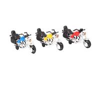 Cabilock 3pcs Motorcycle Model Cake Decor Set, Plastic Motorbike Ornaments in Red, Yellow, Blue for Father’s Day and Birthday Party Cake Decorations, Creative Motorbike Craft for Party Use