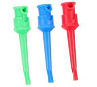 Cabilock 3pcs Multimeter Test Lead Probe Grabber Clips with Insulated Nylon Hooks for Electronic Component Testing Safe and Lightweight Multimeter Accessories for Circuit Troubleshooting