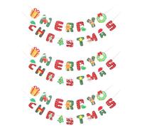 Cabilock 3pcs Paper Christmas Banner: Xmas Bunting Banners For Tree Wall Ceiling Hanging Merry Christmas Home Holiday Party Decorations