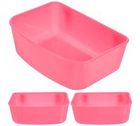 Cabilock 3pcs Plastic Bird Feeder Bowl Reusable Easy to Clean Red Bird Cage Feeding Cup and Cockatiel