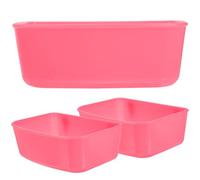 Cabilock 3pcs Plastic Bird Feeder Small Bird Food Holder Reusable Easy to Install Red Feeding Bowls for Parrot and Cage