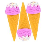 Cabilock 3pcs Realistic Fake Ice Cream Cones Simulation Food Props for Window Display Photography for Party Decorations Restaurants Shops