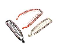 Cabilock 3pcs Rhinestone Hair Ponytail Holders Hair Clips Vertical Design Bright Black Coffee Gold Colors Women Girls Accessories for Buns and Everyday Styling