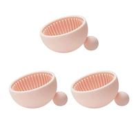 Cabilock 3pcs Silicone Makeup Brush Cleaner Portable Brush Cleaning Bowl Makeup Holder Sponge Cleaner Washing Pad for Home Salon