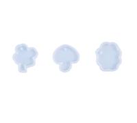Cabilock 3pcs Silicone Pendant Moulds DIY Craft Mold Set Mushroom, Four-Leaf Plant, and Cloud Shapes for Handcraft Jewelry Making and Resin Casting Supplies
